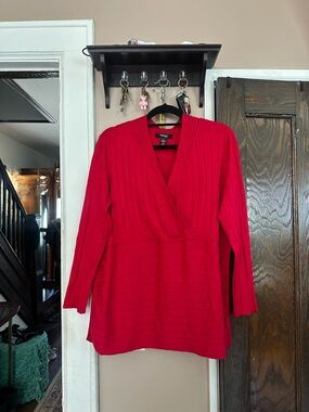 Style & Co. Women's V-Neck Wrap Sweater - Bright Red